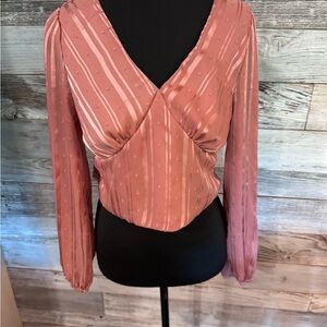 Chic Mauve Wrap Blouse